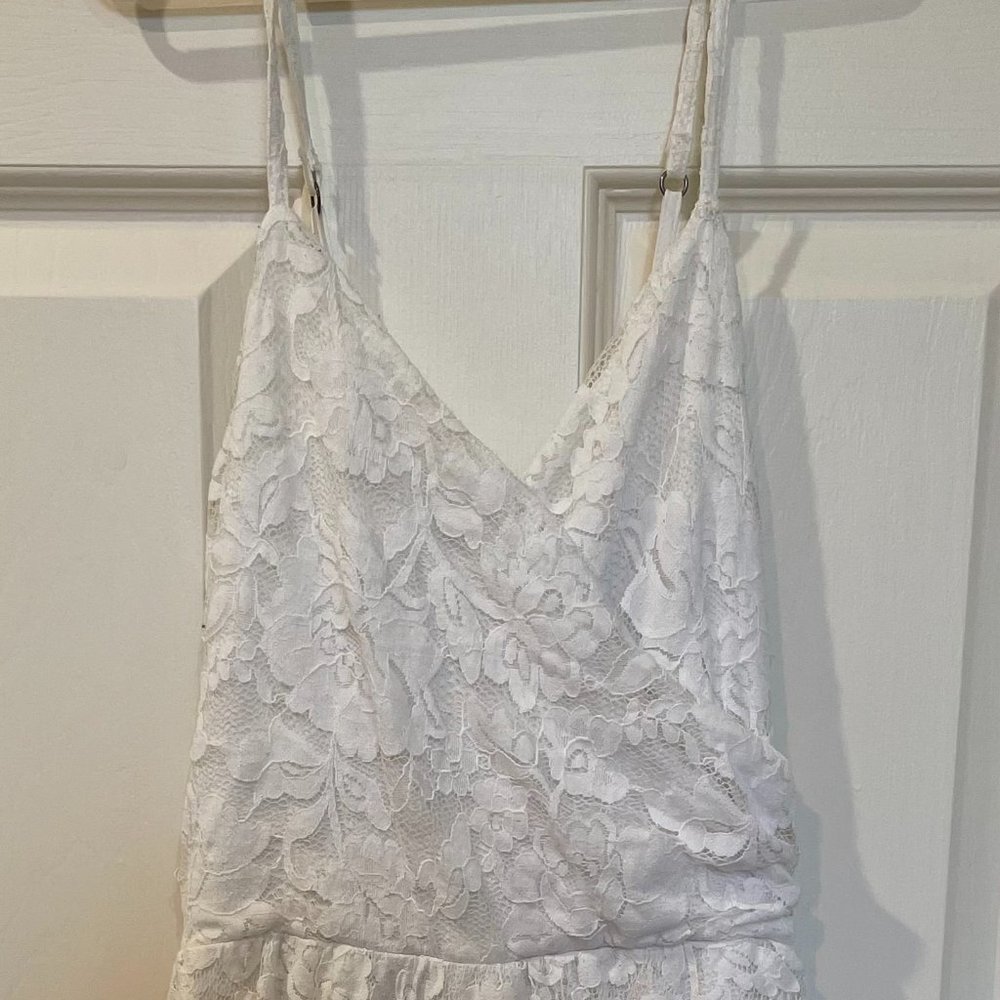 Abercrombie & Fitch Lace Strap Dress in White
